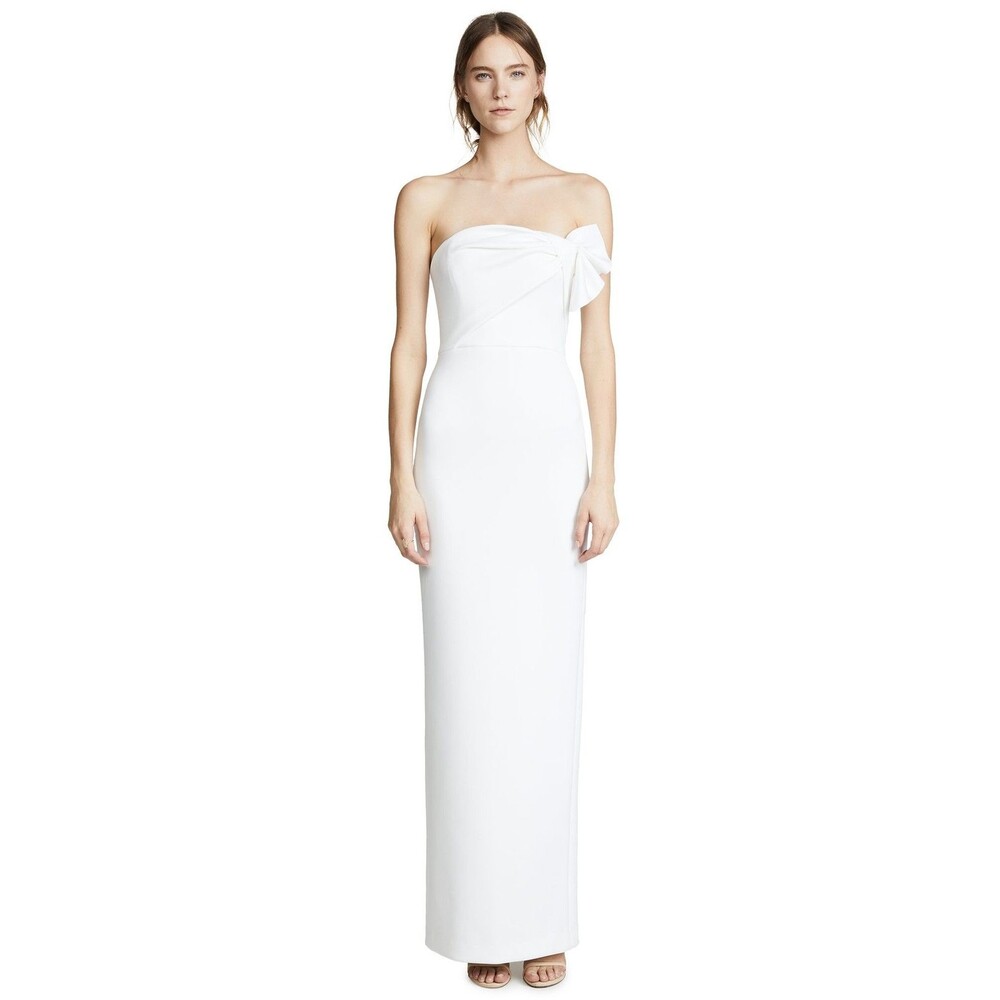 Black Halo Divina Gown Women's Size 4 Strapless Whip Cream White Maxi Dress NWT